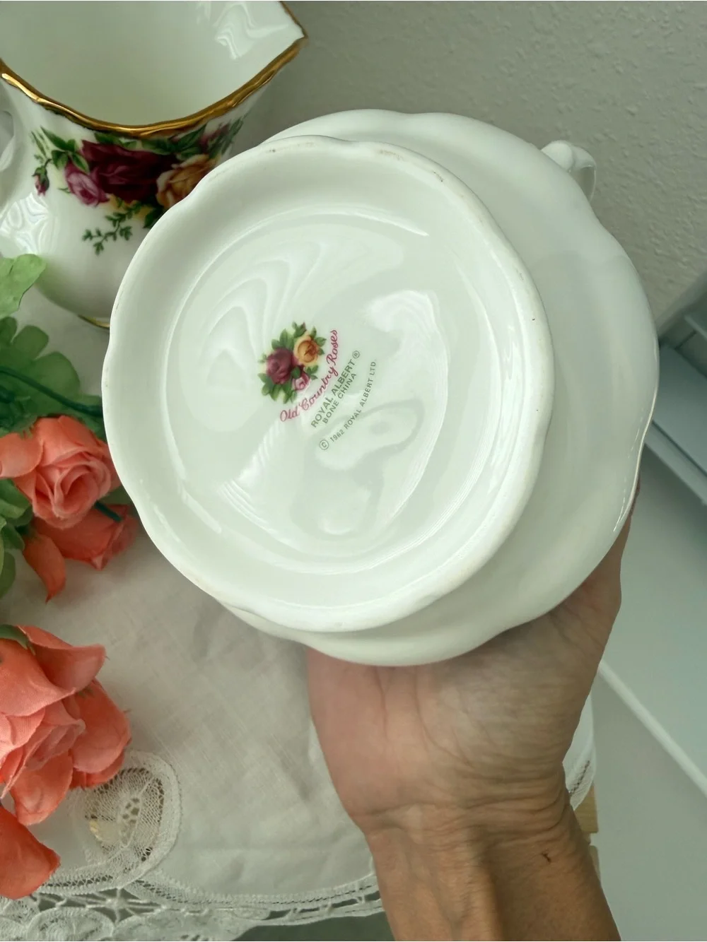 Royal Albert old country, Rose, coffee creamer set